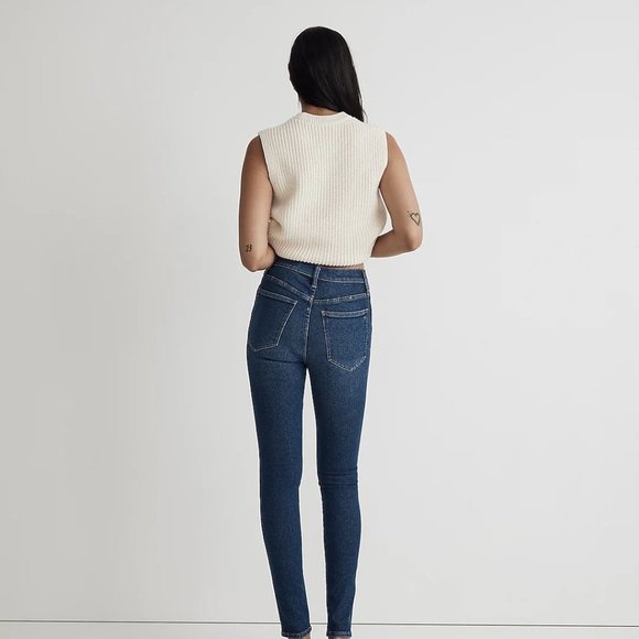 Madewell 10" High-Rise Skinny Crop Jeans Smithley Wash "Magic Pockets" Sz 26 EUC - Picture 2 of 15